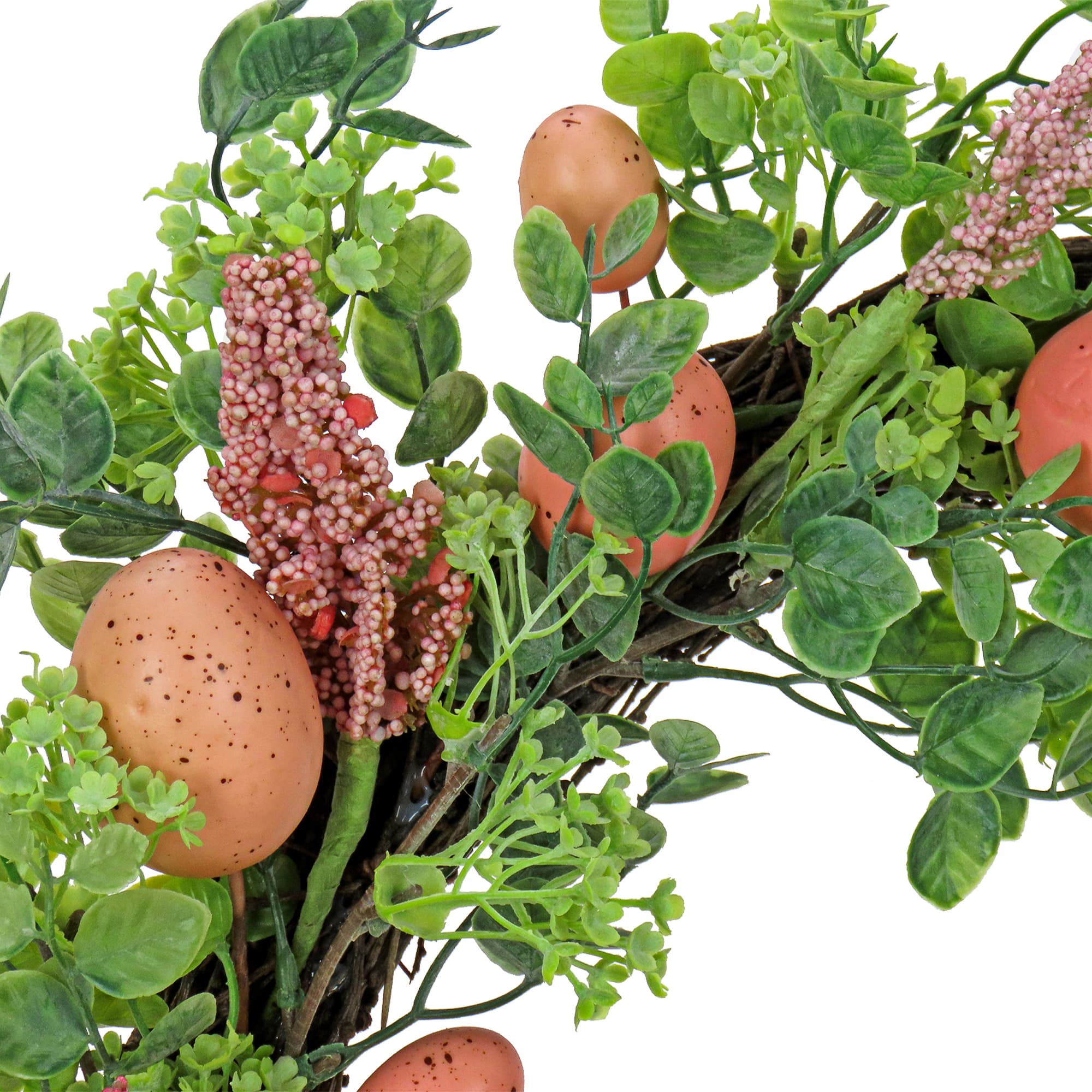 22" Pink Eggs Easter Wreath